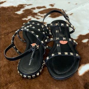 Marc Fisher Parli Stud Black Sandals